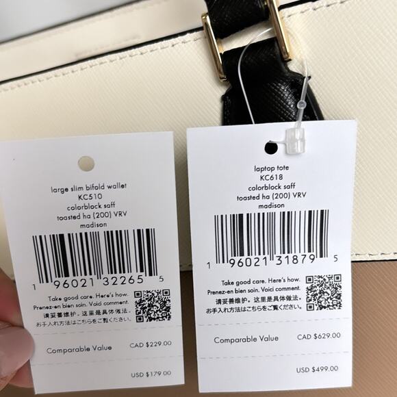 NWT Kate Spade Bundle Madison Colorblock Saffiano Leather Laptop Tote & Wallet - Picture 9 of 9